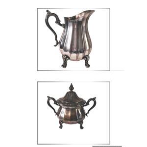 WM Rogers Silverplated Sugar and Creamer Early 20th Century Antique Vintage Rare